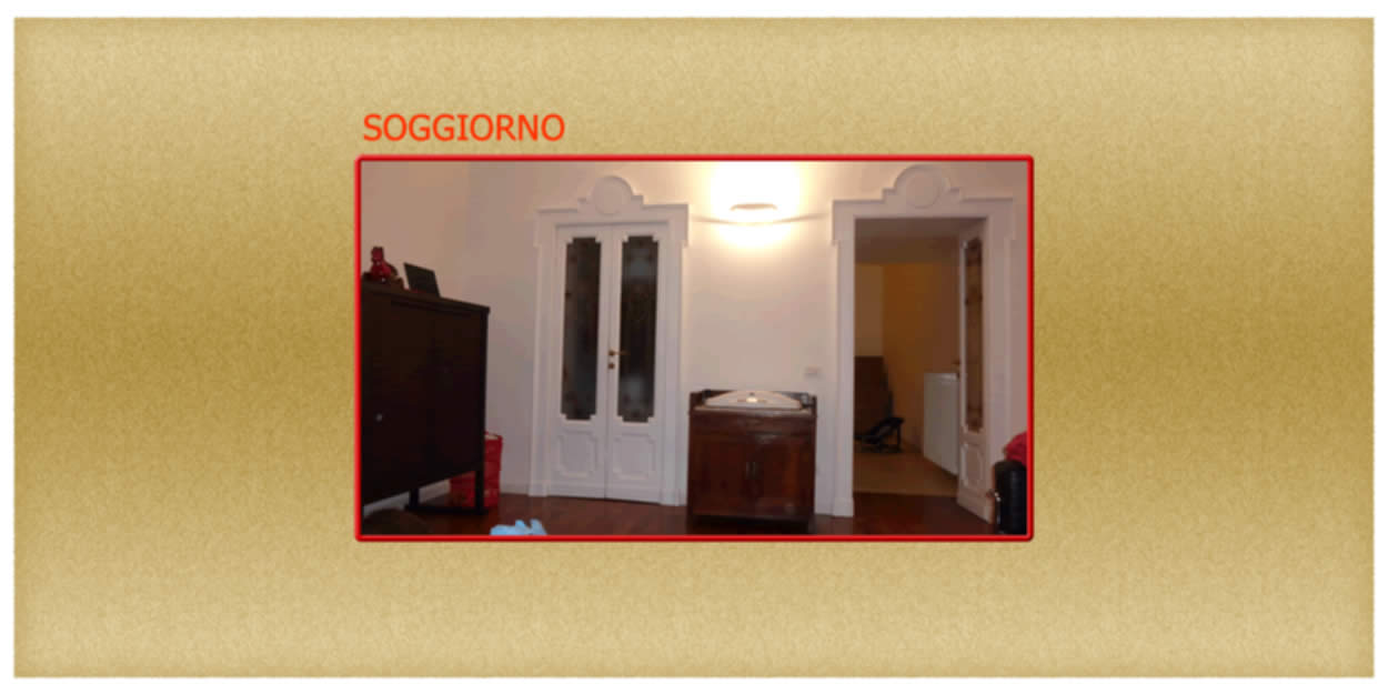 Dettaglio porta curva a raso muro e disimpegno