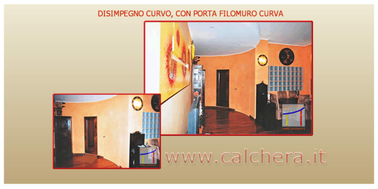 Dettaglio porta curva filo muro - Interior Design Milano