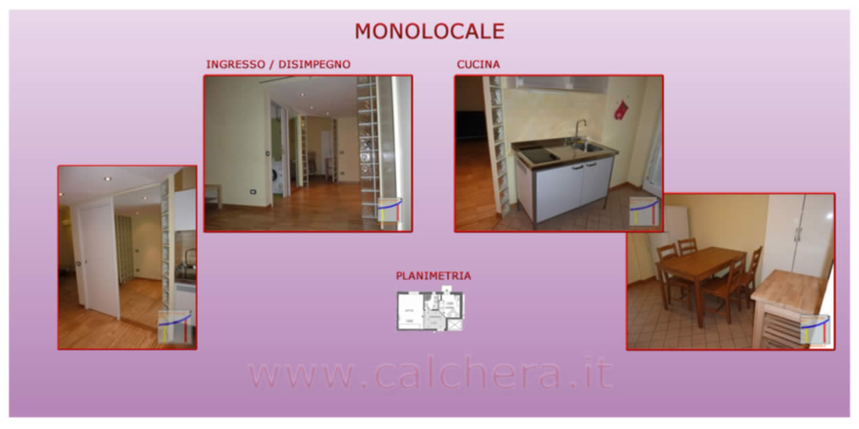 Zona giorno e cucina monolocale ristrutturato