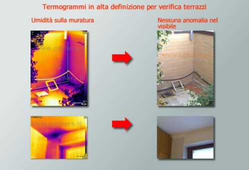 Rilievo termografico per ricerca infiltrazioni su terrazzo a Milano - Studio Calchera