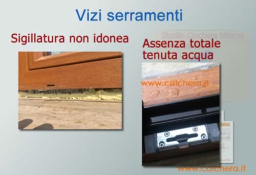 Analisi diagnostica infiltrazioni acqua e vizi di posa serramenti - Studio Calchera
